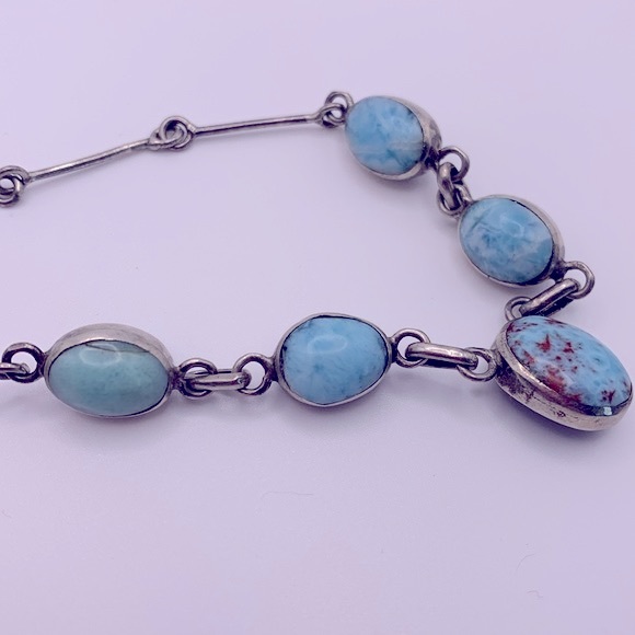 💝 Natural Stone Silver 925 Necklace Vintage - Picture 7 of 10